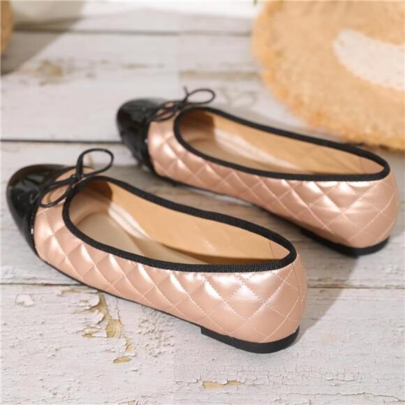 Women’s Flats Comfortable Dressy Ballet Flats Shoes for Casual Bow Pink Flats - Picture 6 of 9